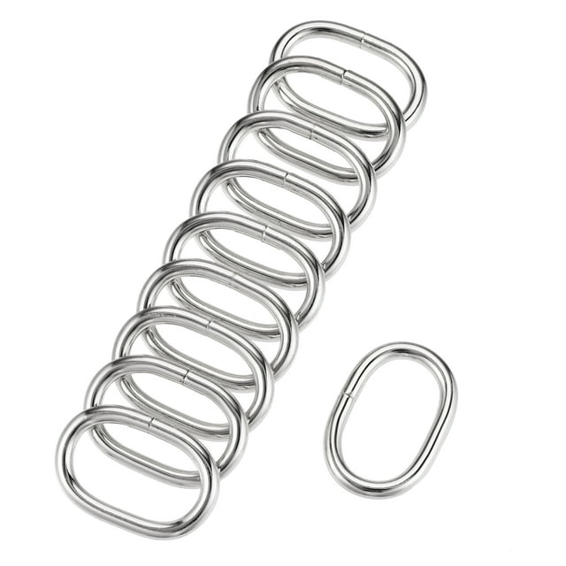 Unique Bargains Silver Tone Oval Buckles Iron Electroplating (10 Pack)