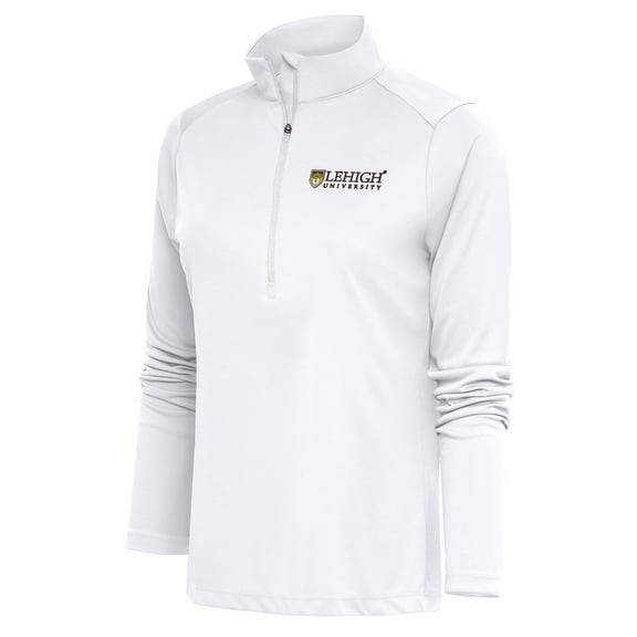 Women's Antigua White Lehigh Mountain Hawks Tribute Half-Zip Pullover Top