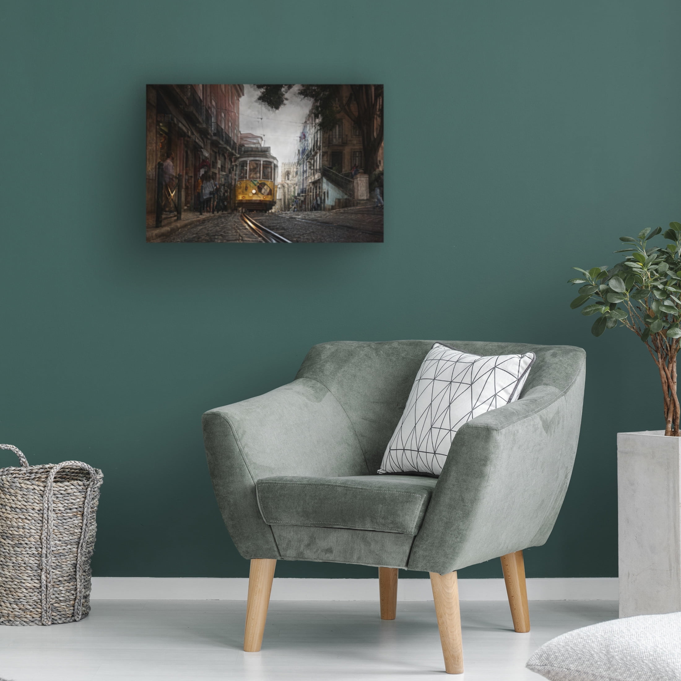 Canvas Wall Art - Jose C. Lobato 'The Exciting Lisbon' Wall Art for Living Room, Bedroom, or Office D?cor by Trademark Fine Art - 32 x 22 Inches