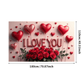 thumbnail image 3 of LUUFILx I Love You Valentines Day Romantic Backdrop Banner Decoration Photography Props Party Supplies Background Valentine's Day Decor Wedding, 3 of 8