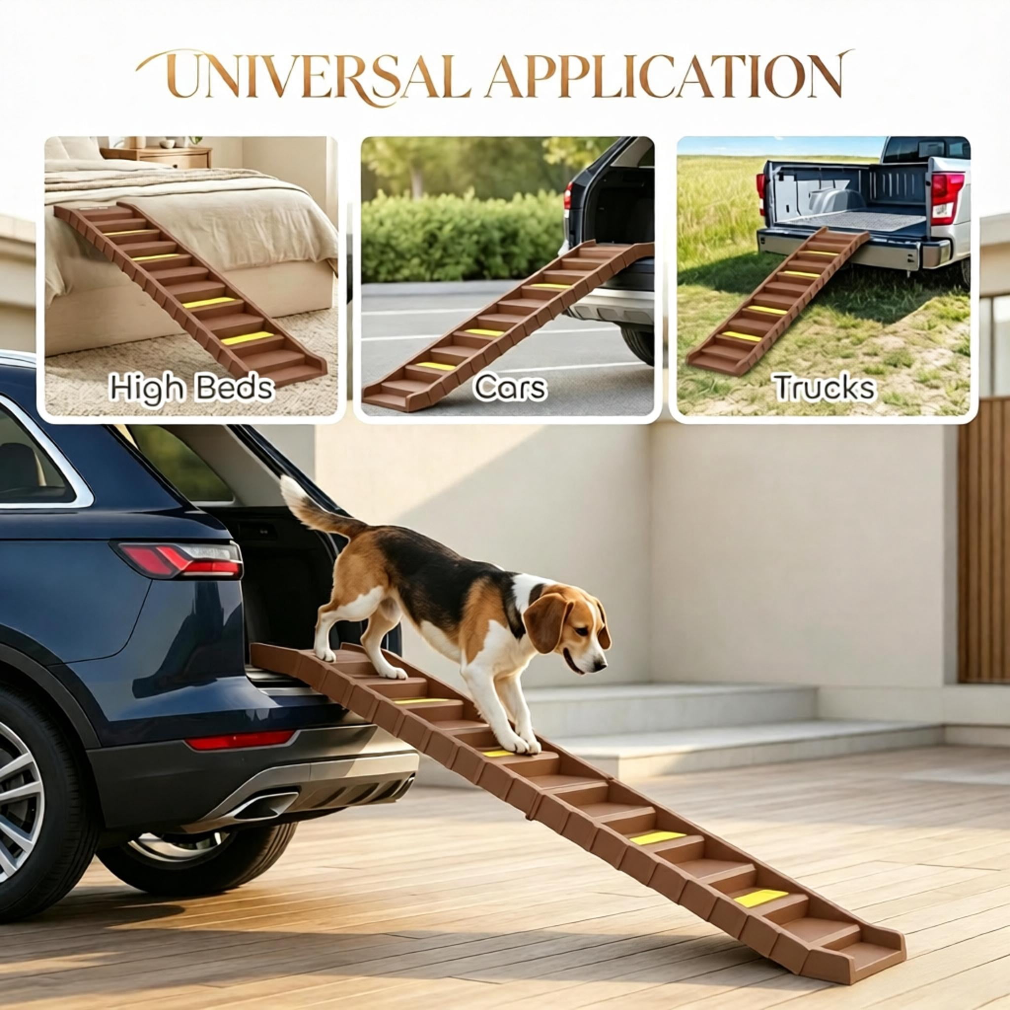 Foldable Dog Stairs Ramp for Car Truck SUV, for Large Medium Small Dogs