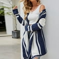 thumbnail image 4 of Lilgiuy Women's Long Sleeve Stripes Hooded Knit Cardigan Irregularity Sweater Coat Winter Fashion 2022, 4 of 5