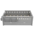 thumbnail image 4 of Bellemave Twin Bed with Trundle and Small Stairs, Twin Size Platform Bed Frame with Rail and Bookshelf, Wooden Montessori Floor Bed No Box Spring Needed, Gray, 4 of 8
