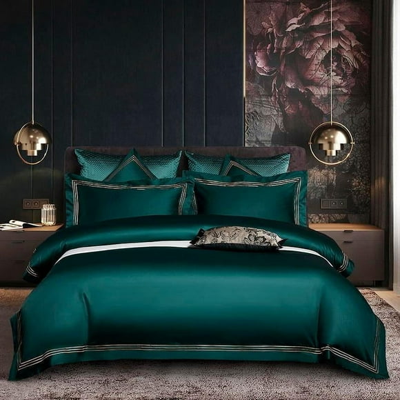 Triplo Bourdon Green Duvet Cover Set (Egyptian Cotton)