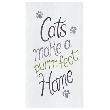 Cat Dish Towels - Cats Make a Purrrfect Home Flour Sack Kitchen Towel Cotton 27 Inch