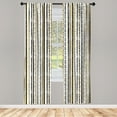 thumbnail image 3 of Ambesonne Victorian Curtains, Vertical Lines Rounds, Pair of 28"x84", Black Yellow, 3 of 5