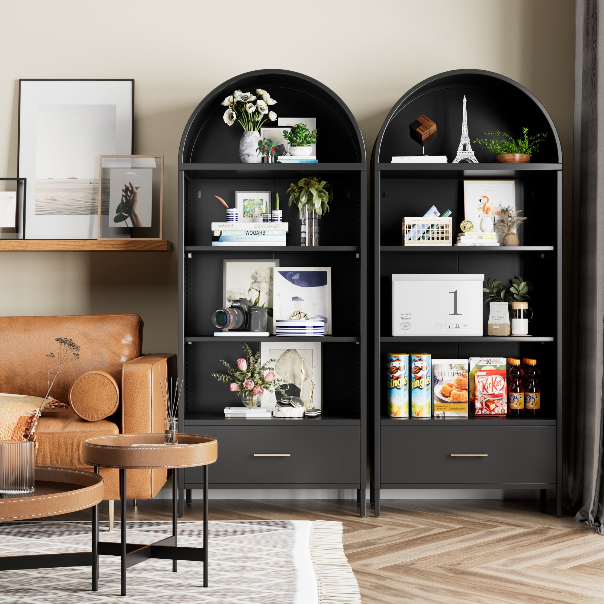 Supeer 73" Arched Storage Display Cabinet，Assembly Required