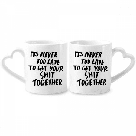 

Get Your Together Quote Couple Porcelain Mug Set Cerac Lover Cup Heart Handle