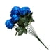 thumbnail image 3 of Ramo de novia de boda de flor de rosa artificial de 10 cabezas, ramo de flores de simulación de oficina en casa, rosa falsa, azul sidaley HA7036-08B, 3 of 5