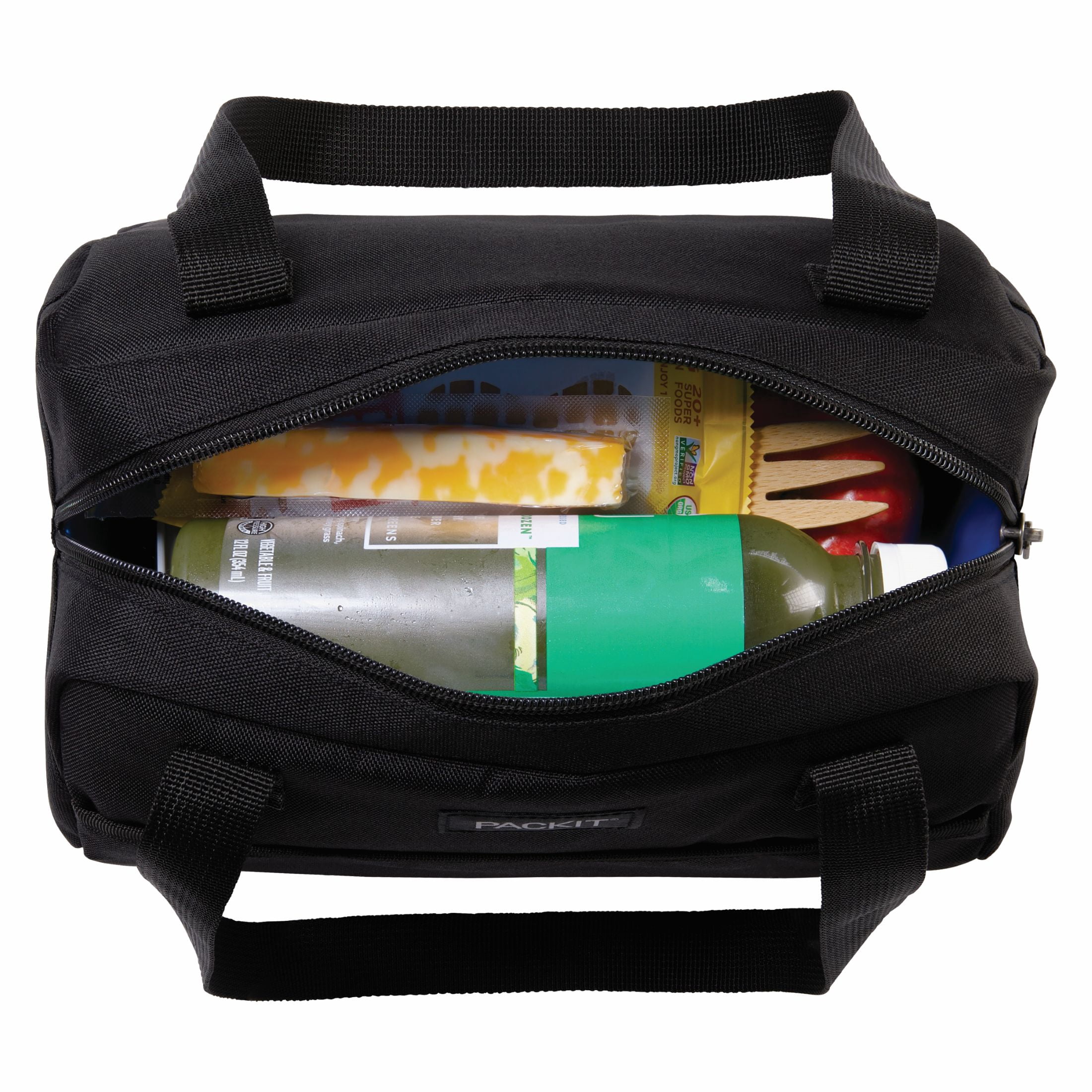 Packit Freezable Hampton Lunch Bag, Black, Polycanvas, BPA Free
