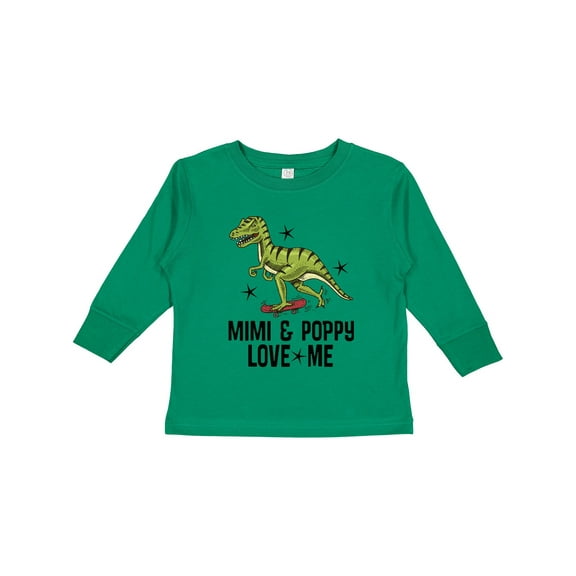 Inktastic Mimi and Poppy Love Me Grandson Boys Long Sleeve Toddler T-Shirt