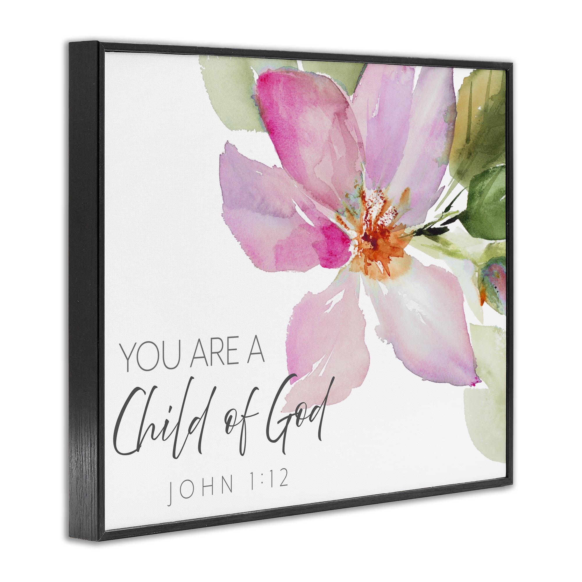 Stupell Industries Child Of God Pink Flower Black Framed Giclee Art, design by Lanie Loreth