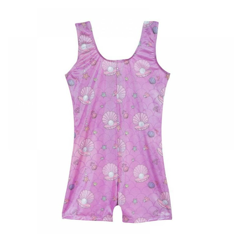 Doomiva Shiny Gymnastics Leotard Sets For Kids Girls One Shoulder Tank Top With Shirts Ballet Dance Biketard Bodysuit Zebra 8