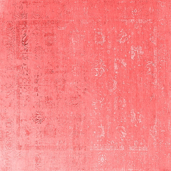 Ahgly Company Indoor Square Oriental Red Industrial Area Rugs, 7' Square