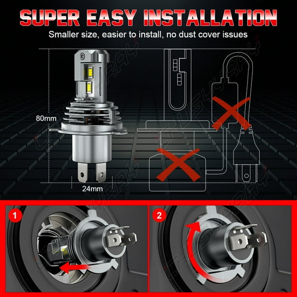 CHUSYYRAY H4 9003 HB2 LED Headlight Bulbs, 6500K White for CHUSYYRAY H4 9003 HB2 LED Headlight Bulbs, 6500K White for