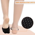 thumbnail image 5 of Womens Toe Topper Socks with Invisible SlingBack 6 Pairs Low Half Cut No Show Toe Covers for Heels, 5 of 6