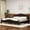 Black, variant on LFSLJJMY King Bed Frame with Headboard, Retro Style Wooden Platform Bed with Wood Slats Support, King Bed Frame No Box Spring Needed, Easy Assembly, Black