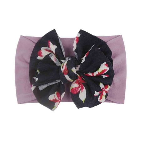 

1PC Baby Girls Floral Bow Headband Stretch Hairband Headwear