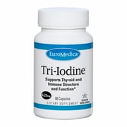 EuroMedica Tri-Iodine, 6.25mg, 90 Capsules - Potassium Iodide, Sodium Iodide & Molecular Iodine - Three Beneficial Forms of Iodine - Supports Healthy Thyroid & Immune Function - 90 Servings