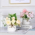 thumbnail image 4 of Hortensias artificiales, plantas verdes falsas, plantas en macetas, pequeños adornos, decoración de la sala de estar del hogar, comedor, bonsái., 4 of 5