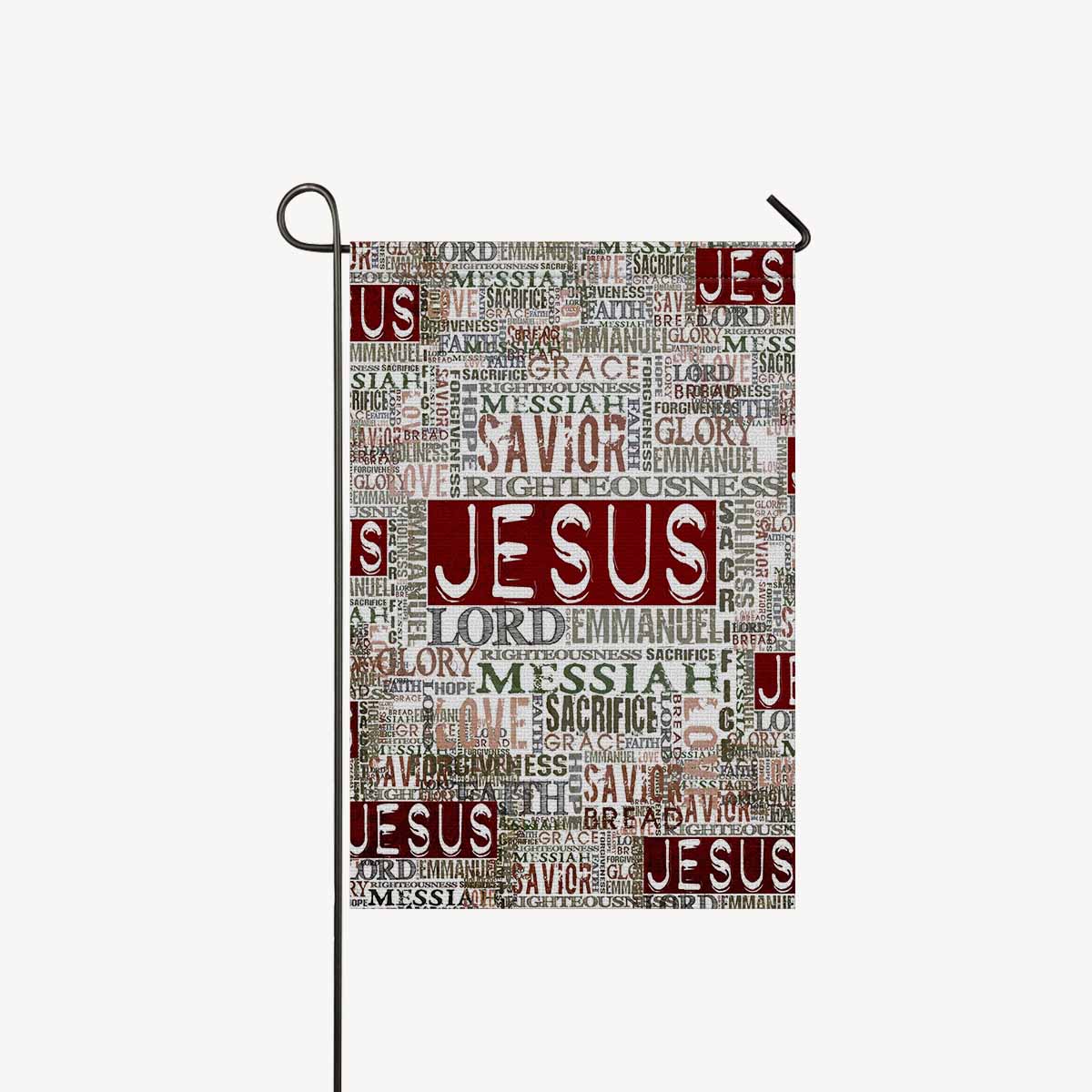 SUNENAT Vintage Jesus Religious Bible Verse Garden Flag Home House