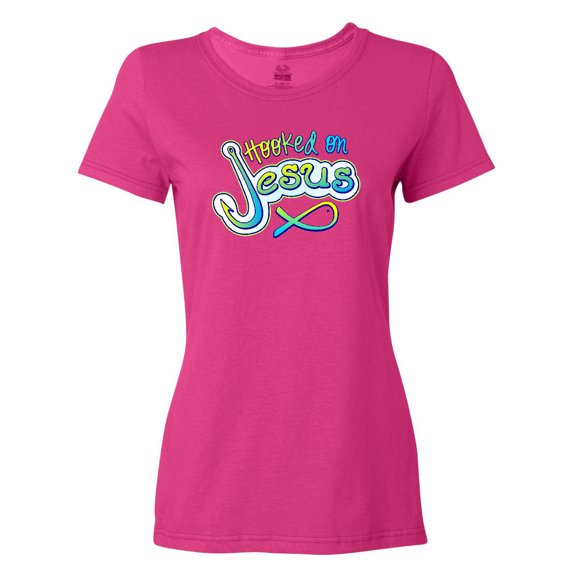 Inktastic Hooked on Jesus Christian Women's T-Shirt
