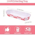 thumbnail image 2 of 5.5 Inch Paper Hot Dog Trays,Rectangular Food Trays for to-Go Orders,Festivals Camping,Fluted Hot Dog Wrapper Holder for Sandwiches,Snacks,Topboutique Paper Hot Dog Fluted Liners,200 Pcs,Red, 2 of 6