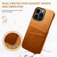 thumbnail image 4 of Dteck Slim Case for iPhone 15 Pro Max, iPhone 15 Pro Max Wallet Back Case with Card Holder, Shockproof Hard Protective Phone Cover,Yellow, 4 of 5