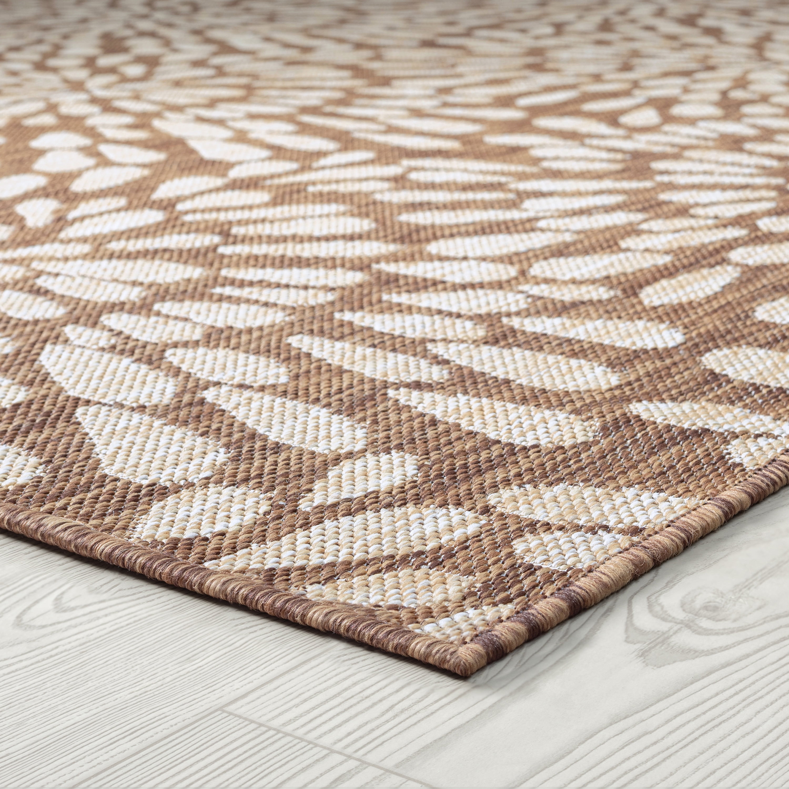2x3 Water Resistant, Small Indoor Outdoor Rugs for Patios, Front Door Entry, Entryway, Deck, Porch, Balcony | Outside Area Rug for Patio | Brown, Floral | Size: 2' x 3'