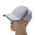thumbnail image 3 of Deporte Snapback Correr Béisbol Al aire libre Curvo Ajustable Verano Mar Playa Malla Gorra Gris Claro, 3 of 3