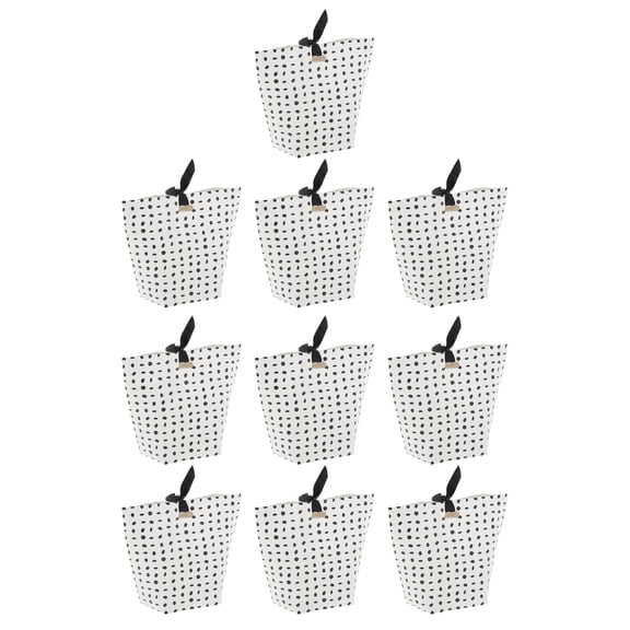 Unique Bargains Scarf Folding Gift Bags 10 Pcs for All Occasions Black White