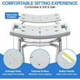 thumbnail image 3 of Folding Shower Chair Seat, 17.5" Stainless Steel Small Shower Chair for Inside Shower with Pad, 400lbs Portable Travel Shower Stool, Safety Anti-Slip Bath Chair for Seniors, Disabled, Gray, 3 of 7