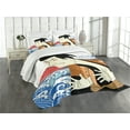 thumbnail image 3 of Ambesonne Kabuki Quilted Bedspread Set 3 Pcs, Performer Portrait, King Size, Multicolor, 3 of 5