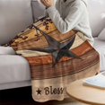 thumbnail image 3 of Texas Star Vintage Blanket Soft Cozy Warm Throw Blanket for Couch, Plush Fuzzy Flannel Fleece Blankets for Sofa, Berry Burnt Orange Brown Wooden Bed Blankets Lightweight Gifts for Women, 32"x48", 3 of 9