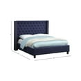 thumbnail image 3 of Meridian Furniture Ashton Solid Wood Linen Wing Back Full Bed in Navy, 3 of 3