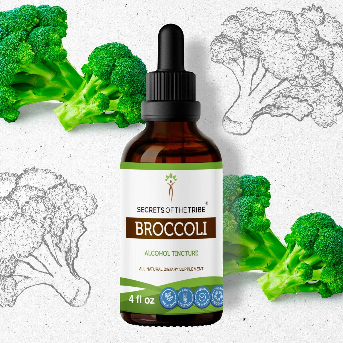 Broccoli Tincture Alcohol Extract, Organic Broccoli Bao Zi Gan Lan