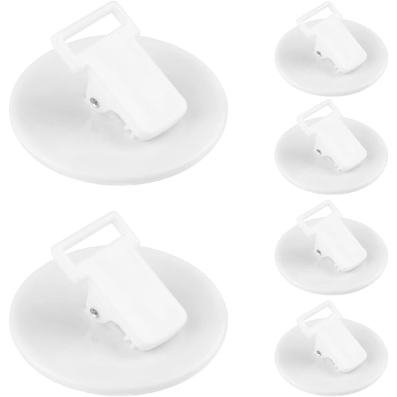 6 Pack Shower Curtain Clips Set - Windproof Splash Guard, Self-Adhesive Bathroom Clips for Shower Curtains Weight, Bathrooms, and More