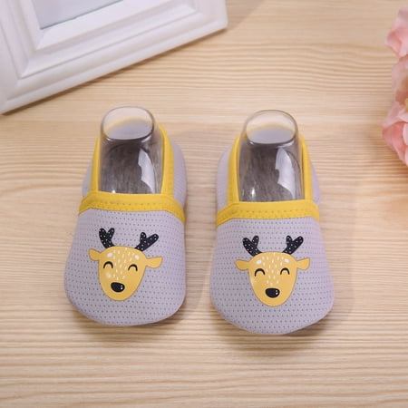 

Toddler Boys Girls Non Slip Summer Print Breathable First Walkers Prewalker Floor Soft Socks Shoes 6M-4Y