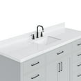 thumbnail image 5 of ARIEL Hepburn 66" Grey Bathroom Vanity, 1.5" Edge Carrara Quartz Countertop & Splash, Single Rectangular Sink, 2 Soft Closing Doors, 9 Full Extension Dovetail Drawers, Toe Kick, Matte Black, 5 of 10