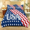 thumbnail image 2 of ZIATUBLES USA Star Chevron Print Twin Size Duvet Cover Set, 3 Pieces Soft Cozy Bedding, 1 Duvet Cover & 2 Pillowcases, Easy Care Lightweight Bedding for All Season, Chic Patriotic Decor, 2 of 8