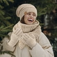 thumbnail image 7 of REDESS Women's Winter Slouchy Beanie Hat, Scarf & Glove Sets,Pink, 7 of 7