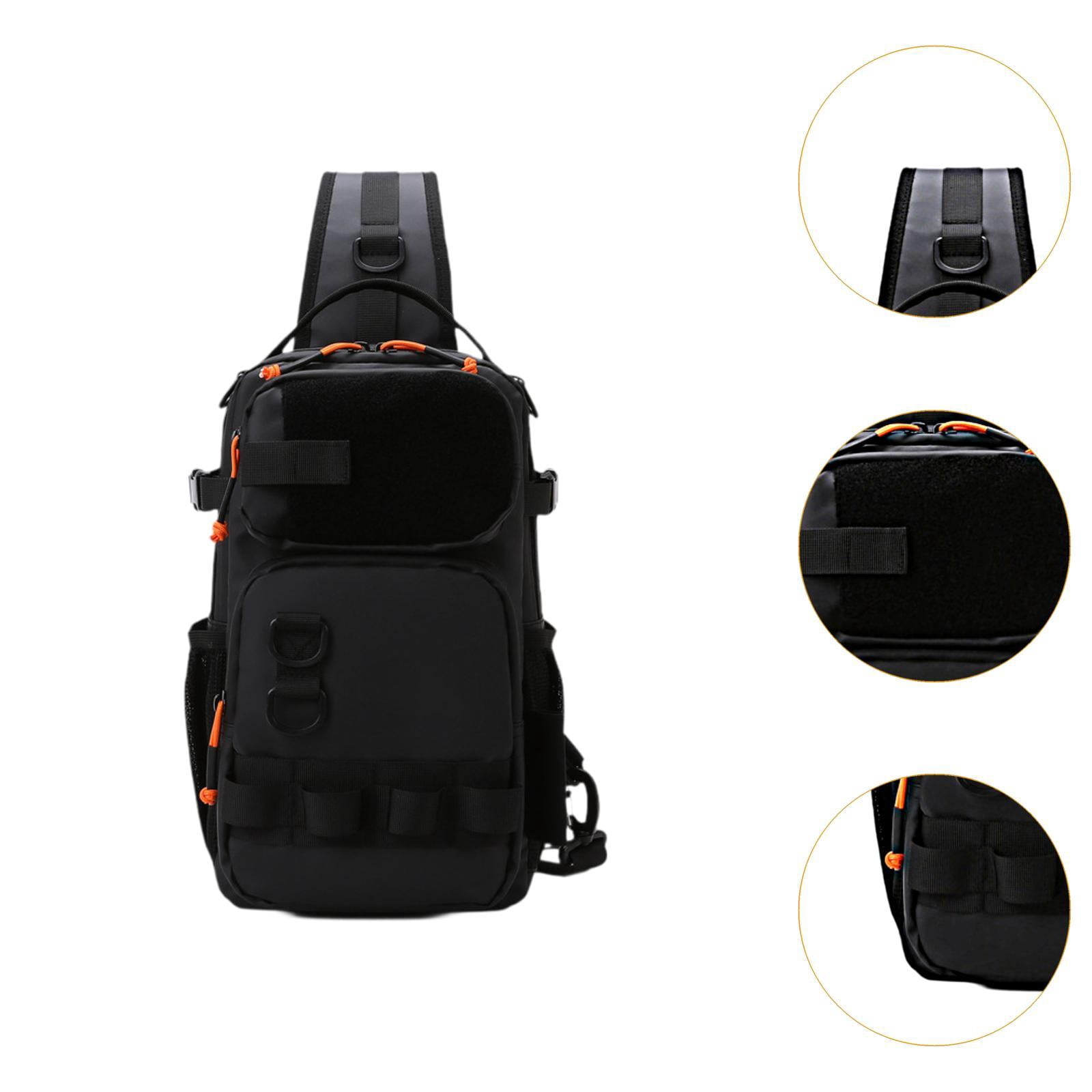 harayaa Bag of Light Fishing Equipment with Front Pockets And Higher Than Zipper, Sports Black