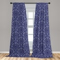 thumbnail image 5 of Ambesonne Mandala Curtains, Bohemian Floral Circle, Pair of 28"x84", Purple White and Blue, 5 of 5