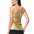 thumbnail image 3 of Summer Womens Vest Sequin Spaghetti Strap Crop Camisole Tank Top, Matte or Shiny 10 Color, 3 of 5