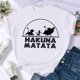 thumbnail image 1 of Camiseta con estampado de letras divertidas de Hakuna Matata para mujer, camisetas gráficas Kawaii de dibujos animados de Disney el Rey León, camiseta informal Harajuku para mujer, 1 of 5