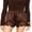 Coffee, variant on Women's Mini Shorts Lace Patchwork Drawstring Elastic Waist Casual Summer Lounge Shorts