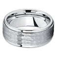 thumbnail image 2 of Silly Kings Jewelry Hammered Tungsten Ring Tungsten Wedding Band Brushed Tungsten Ring 9mm Tungsten Carbide Ring Men and, 2 of 3