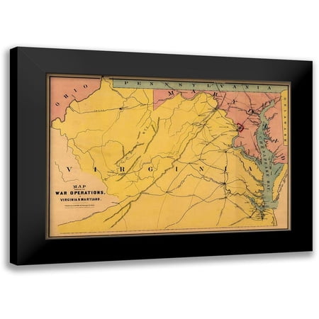 Bufford 14x11 Black Modern Framed Museum Art Print Titled - Virginia Maryland - Bufford 1861