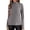 Gray, variant on Long Sleeve Shirts for Women Fashion Striped Slim Bottoming Shirt Half High Collar Long Sleeve Tops