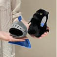 thumbnail image 5 of Mochila colgante de juguete de gato caballero muy bonita y a la moda, regalo de cumpleaños para niños, muñeco de peluche suave de gato negro bonito, 5 of 5